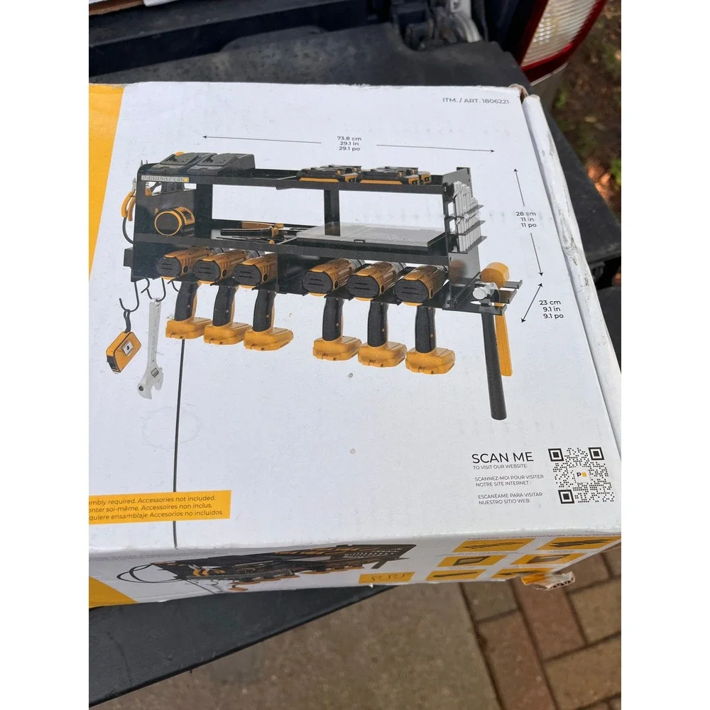 Permasteel Heavy Duty Hanging Power Tool Organizer NEW Open Box PTR-60001-BK